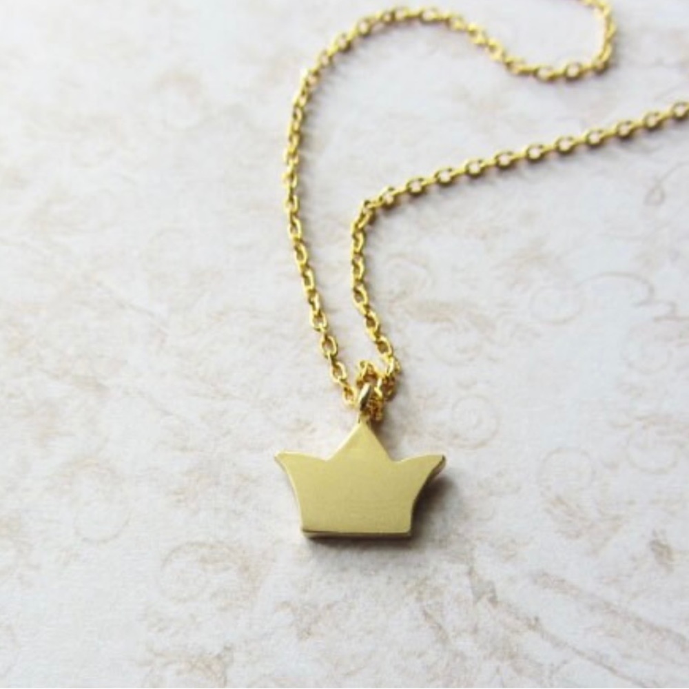 Dainty crown necklace, gold tone - 2 Available - Great Mother’s Day Gift​